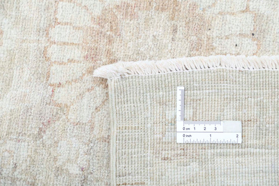 Traditional Hand Knotted Serenity Farhan Wool Rug of Size 8'8'' X 11'8'' in Ivory and Taupe Colors - Made in Afghanistan