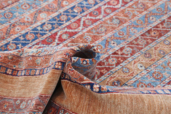 Traditional Hand Knotted Shaal Farhan Wool Rug of Size 5'7'' X 6'9'' in Multi and Multi Colors - Made in Afghanistan