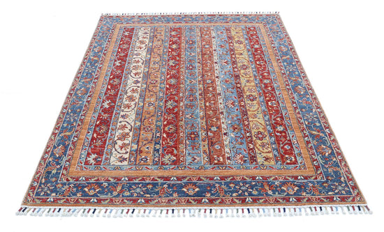 Traditional Hand Knotted Shaal Farhan Wool Rug of Size 4'10'' X 6'7'' in Multi and Multi Colors - Made in Afghanistan