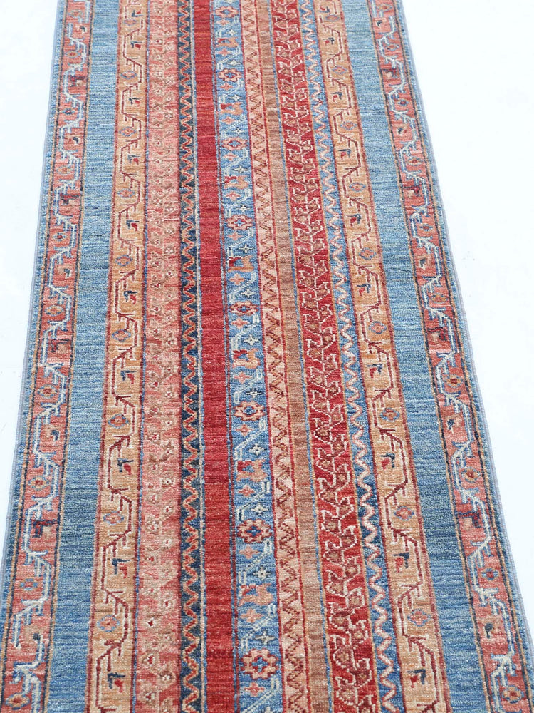 Traditional Hand Knotted Shaal Farhan Wool Rug of Size 1'10'' X 5'8'' in Multi and Multi Colors - Made in Afghanistan