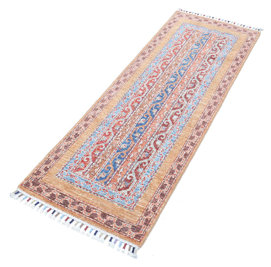 Traditional Hand Knotted Shaal Farhan Wool Rug of Size 1'11'' X 5'10'' in Multi and Multi Colors - Made in Afghanistan