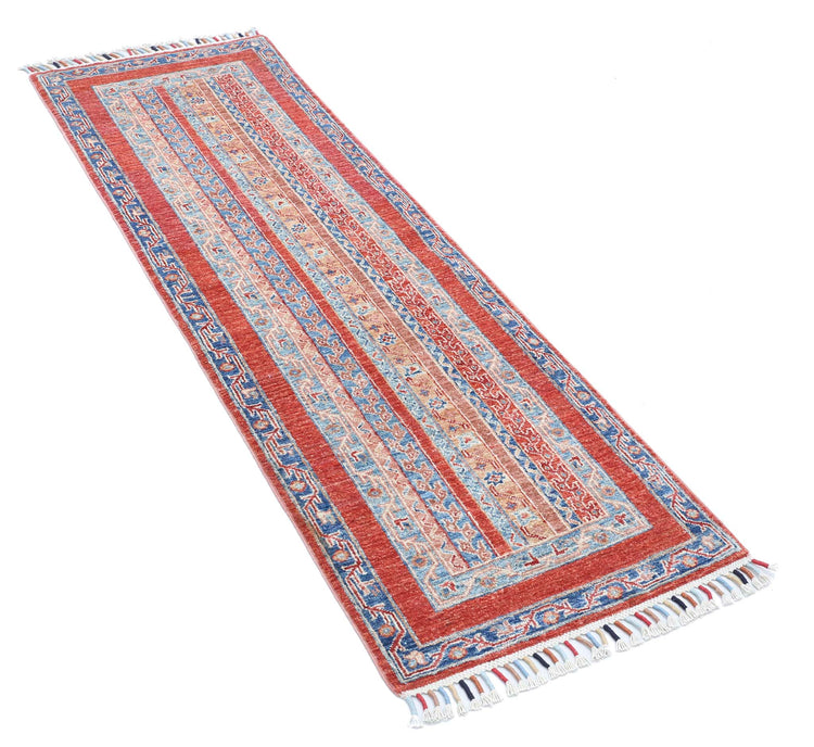 Traditional Hand Knotted Shaal Farhan Wool Rug of Size 1'11'' X 5'11'' in Multi and Multi Colors - Made in Afghanistan