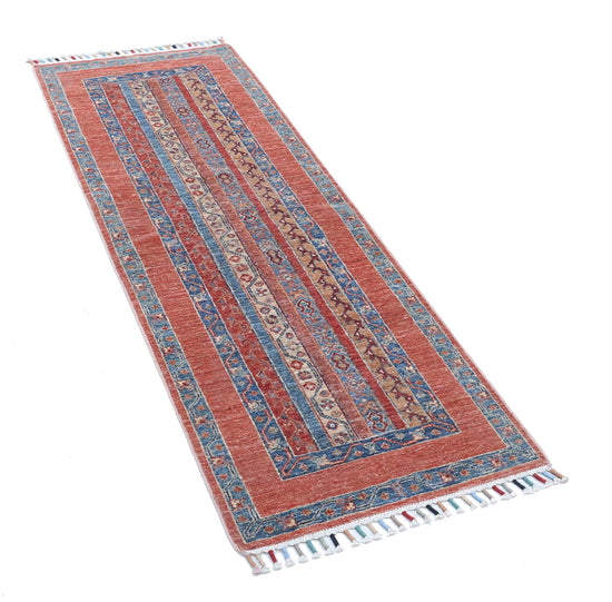 Traditional Hand Knotted Shaal Farhan Wool Rug of Size 2'0'' X 5'9'' in Multi and Multi Colors - Made in Afghanistan