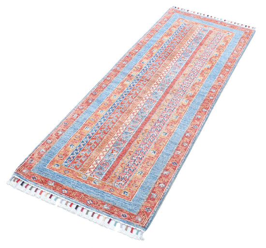 Traditional Hand Knotted Shaal Farhan Wool Rug of Size 2'0'' X 5'8'' in Multi and Multi Colors - Made in Afghanistan