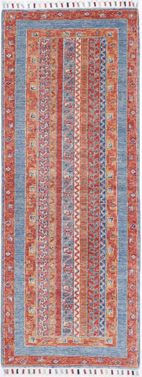 Traditional Hand Knotted Shaal Farhan Wool Rug of Size 2'0'' X 5'8'' in Multi and Multi Colors - Made in Afghanistan