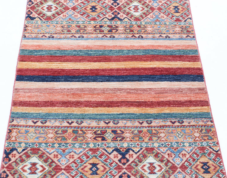 Traditional Hand Knotted Khurjeen Farhan Wool Rug of Size 2'6'' X 3'10'' in Multi and Multi Colors - Made in Afghanistan