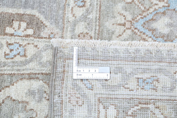 Traditional Hand Knotted Serenity Farhan Wool Rug of Size 7'11'' X 9'9'' in Grey and Ivory Colors - Made in Afghanistan