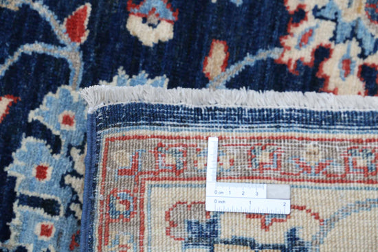 Traditional Hand Knotted Ziegler Farhan Wool Rug of Size 4'4'' X 6'5'' in Blue and Ivory Colors - Made in Afghanistan