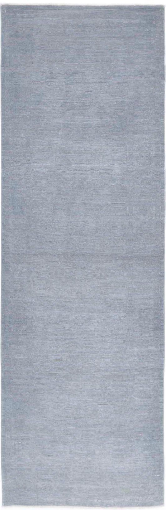 Transitional Hand Knotted Overdyed Farhan Wool Rug of Size 2'9'' X 8'10'' in Grey and Grey Colors - Made in Afghanistan