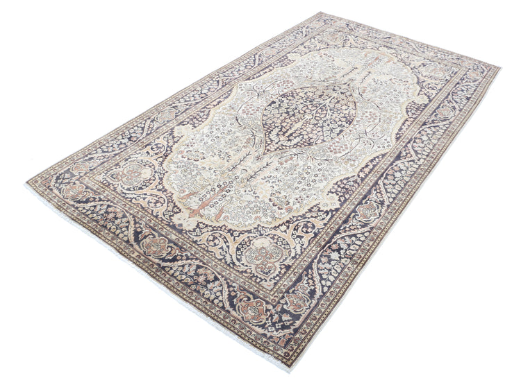 Hand Knotted Antique Persian Tabriz Wool Rug - 4'6'' x 8'0''