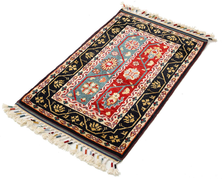 Traditional Hand Knotted Shaal Farhan Wool Rug of Size 2'1'' X 3'5'' in Multi and Multi Colors - Made in Afghanistan
