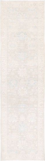 Traditional Hand Knotted Serenity Farhan Wool Rug of Size 2'5'' X 9'3'' in Brown and Ivory Colors - Made in Afghanistan