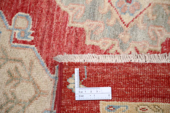Traditional Hand Knotted Ziegler Farhan Wool Rug of Size 2'8'' X 7'6'' in Red and Red Colors - Made in Afghanistan