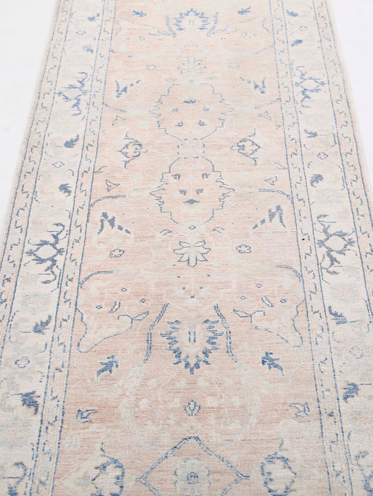 Traditional Hand Knotted Serenity Farhan Wool Rug of Size 2'6'' X 13'6'' in Brown and Ivory Colors - Made in Afghanistan