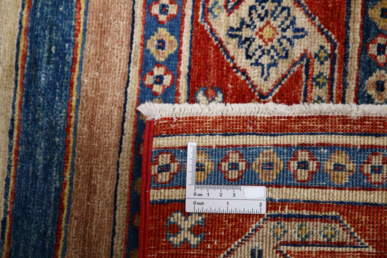 Traditional Hand Knotted Khurjeen Farhan Wool Rug of Size 5'6'' X 7'7'' in Multi and Multi Colors - Made in Afghanistan