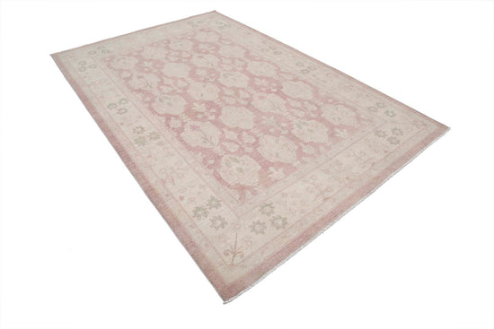 Traditional Hand Knotted Serenity Farhan Wool Rug of Size 6'0'' X 9'1'' in Brown and Ivory Colors - Made in Afghanistan