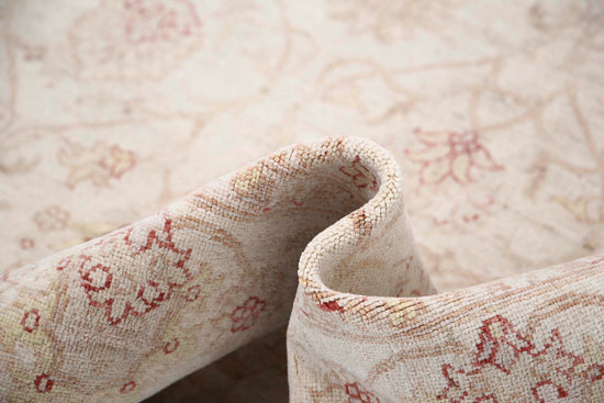 Traditional Hand Knotted Serenity Farhan Wool Rug of Size 5'6'' X 7'9'' in Ivory and Ivory Colors - Made in Afghanistan