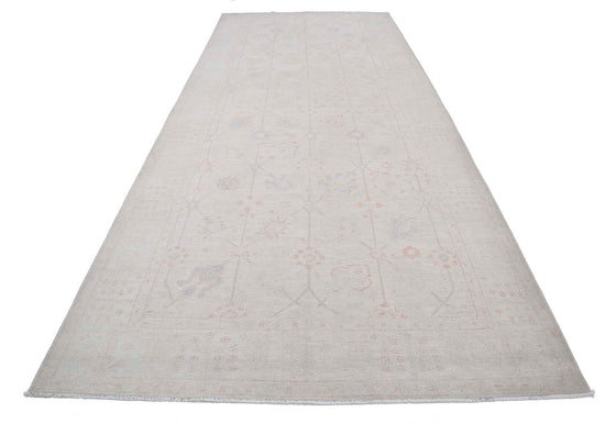 Traditional Hand Knotted Serenity Farhan Wool Rug of Size 5'11'' X 14'2'' in Ivory and Ivory Colors - Made in Afghanistan