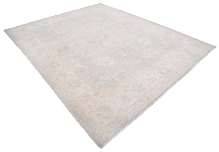 Traditional Hand Knotted Serenity Farhan Wool Rug of Size 8'3'' X 10'0'' in Blue and Ivory Colors - Made in Afghanistan