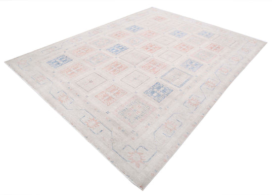 Traditional Hand Knotted Serenity Farhan Wool Rug of Size 7'10'' X 10'4'' in Ivory and Ivory Colors - Made in Afghanistan