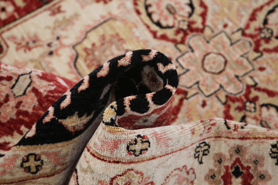 Traditional Hand Knotted Ziegler Farhan Wool Rug of Size 4'10'' X 6'6'' in Black and Ivory Colors - Made in Afghanistan