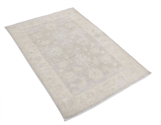 Traditional Hand Knotted Serenity Farhan Wool Rug of Size 3'1'' X 4'7'' in Brown and Ivory Colors - Made in Afghanistan