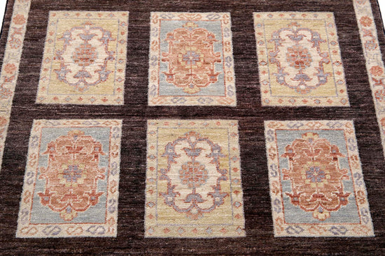 Traditional Hand Knotted Ziegler Farhan Wool Rug of Size 3'0'' X 5'2'' in Brown and Brown Colors - Made in Afghanistan