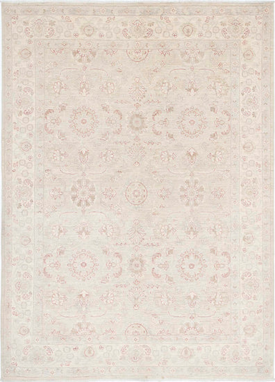 Traditional Hand Knotted Ziegler Farhan Wool Rug of Size 3'4'' X 4'8'' in Red and Blue Colors - Made in Afghanistan