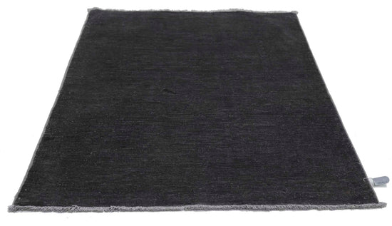 Transitional Hand Knotted Overdyed Farhan Wool Rug of Size 2'9'' X 4'1'' in Charcoal and Charcoal Colors - Made in Afghanistan