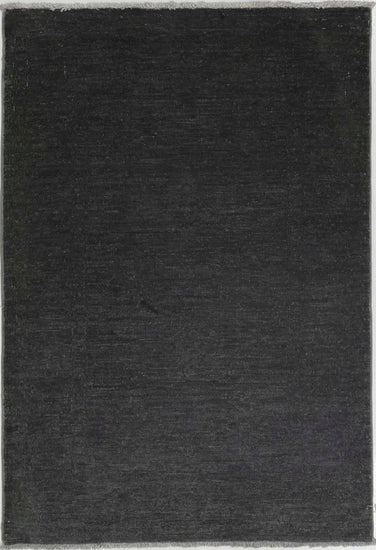 Transitional Hand Knotted Overdyed Farhan Wool Rug of Size 2'9'' X 4'1'' in Charcoal and Charcoal Colors - Made in Afghanistan