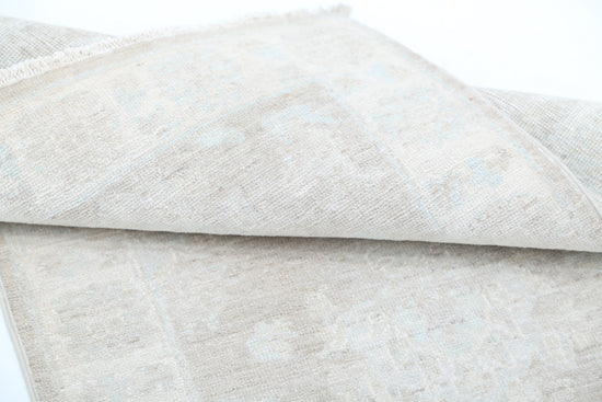 Traditional Hand Knotted Serenity Farhan Wool Rug of Size 2'2'' X 3'2'' in Brown and Ivory Colors - Made in Afghanistan