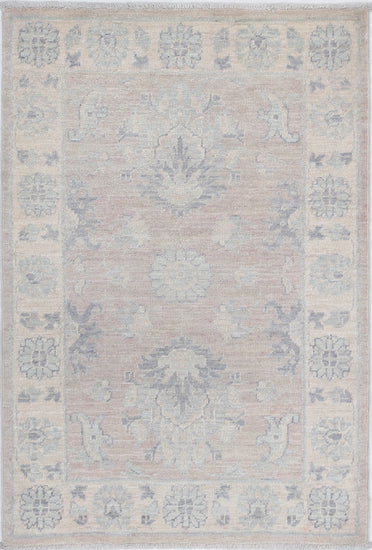 Traditional Hand Knotted Serenity Farhan Wool Rug of Size 2'2'' X 3'2'' in Brown and Ivory Colors - Made in Afghanistan