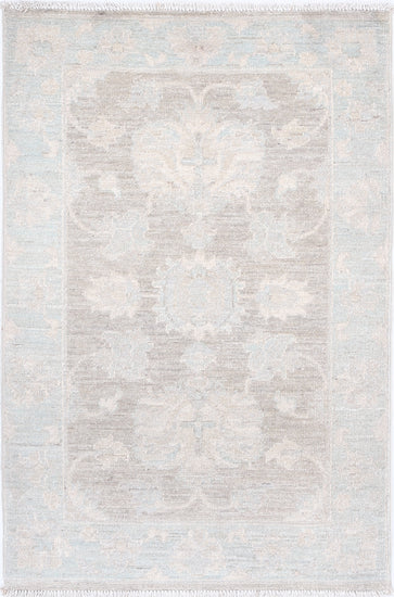 Traditional Hand Knotted Serenity Farhan Wool Rug of Size 2'0'' X 3'1'' in Brown and Blue Colors - Made in Afghanistan