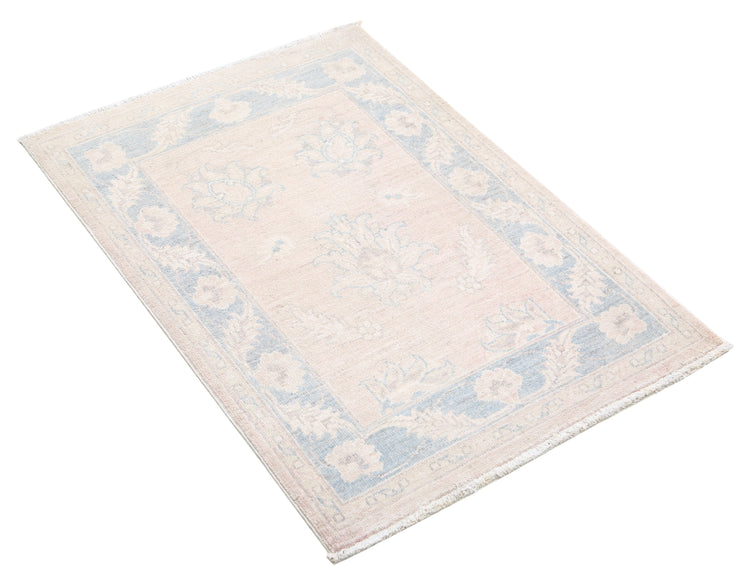 Traditional Hand Knotted Serenity Farhan Wool Rug of Size 2'2'' X 3'2'' in Brown and Grey Colors - Made in Afghanistan