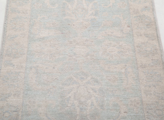 Traditional Hand Knotted Serenity Farhan Wool Rug of Size 2'0'' X 3'0'' in Grey and Ivory Colors - Made in Afghanistan
