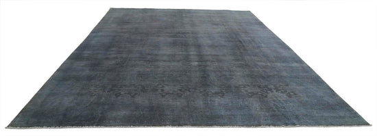 Transitional Hand Knotted Overdyed Farhan Wool Rug of Size 9'10'' X 13'5'' in Black and Black Colors - Made in Afghanistan