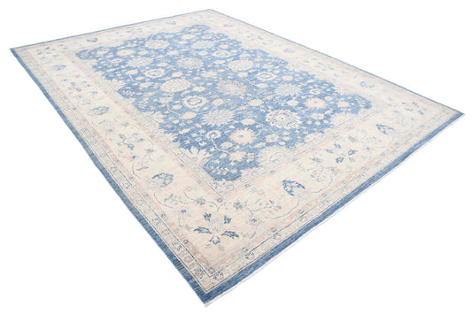 Traditional Hand Knotted Serenity Farhan Wool Rug of Size 8'2'' X 10'9'' in Ivory and Grey Colors - Made in Afghanistan