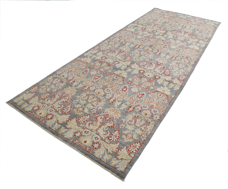 Transitional Hand Knotted Artemix Farhan Wool Rug of Size 4'9'' X 11'10'' in Grey and Grey Colors - Made in Afghanistan
