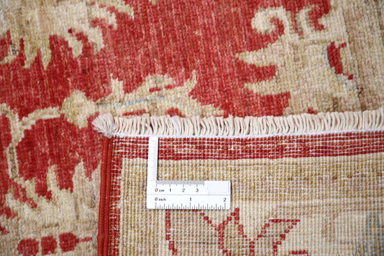 Traditional Hand Knotted Sultanabad Farhan Wool Rug of Size 2'4'' X 7'0'' in Ivory and Red Colors - Made in Afghanistan