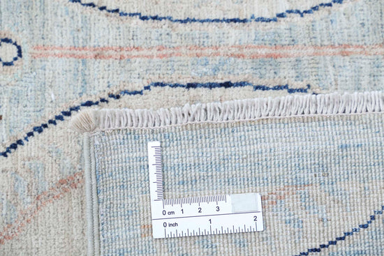 Transitional Hand Knotted Artemix Haji Jalili Wool Rug of Size 9'9'' X 13'11'' in Blue and Ivory Colors - Made in Afghanistan