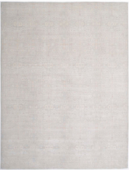Transitional Hand Knotted Artemix Haji Jalili Wool Rug of Size 12'1'' X 15'8'' in Grey and Grey Colors - Made in Afghanistan