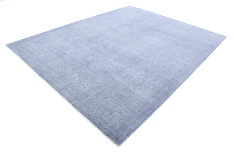 Transitional Hand Knotted Overdyed Haji Jalili Wool Rug of Size 7'10'' X 10'0'' in Grey and Grey Colors - Made in Afghanistan
