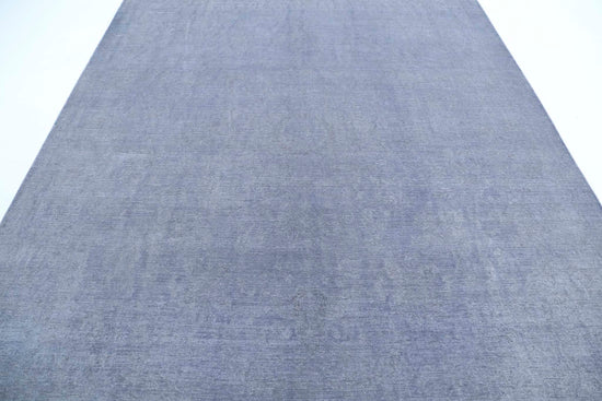 Transitional Hand Knotted Overdyed Haji Jalili Wool Rug of Size 7'10'' X 10'0'' in Grey and Grey Colors - Made in Afghanistan