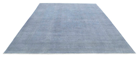 Transitional Hand Knotted Overdyed Haji Jalili Wool Rug of Size 8'9'' X 11'10'' in Grey and Grey Colors - Made in Afghanistan