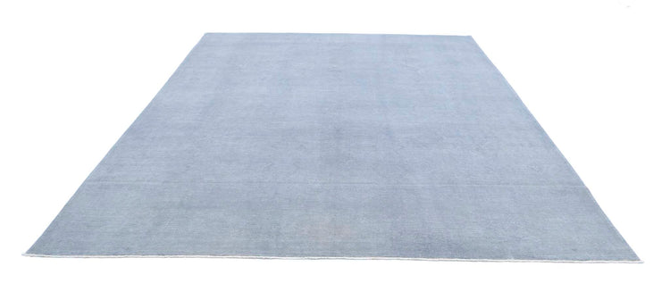 Transitional Hand Knotted Overdyed Haji Jalili Wool Rug of Size 8'8'' X 11'4'' in Grey and Grey Colors - Made in Afghanistan