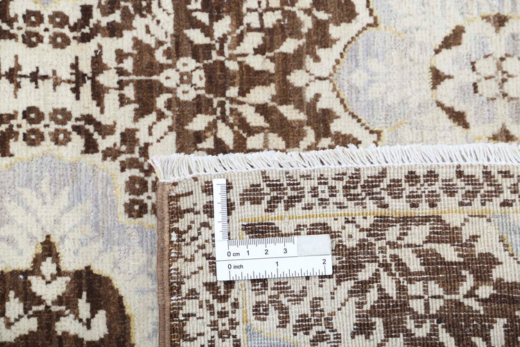 Transitional Hand Knotted Artemix Haji Jalili Wool Rug of Size 7'11'' X 10'0'' in Brown and Brown Colors - Made in Afghanistan