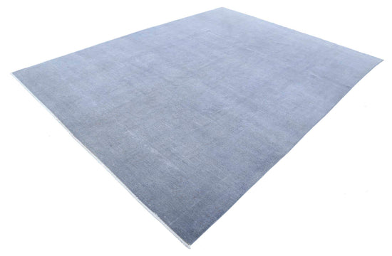 Transitional Hand Knotted Overdyed Haji Jalili Wool Rug of Size 7'11'' X 10'3'' in Grey and Grey Colors - Made in Afghanistan