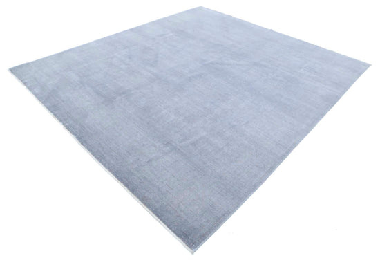 Transitional Hand Knotted Overdyed Haji Jalili Wool Rug of Size 7'11'' X 9'1'' in Grey and Grey Colors - Made in Afghanistan