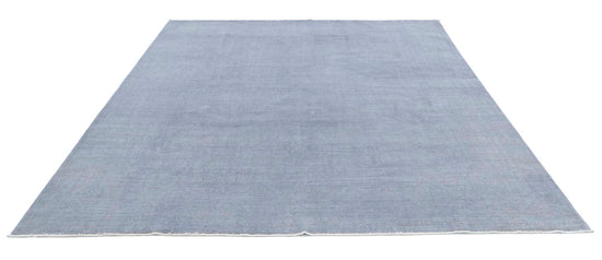 Transitional Hand Knotted Overdyed Haji Jalili Wool Rug of Size 7'11'' X 9'1'' in Grey and Grey Colors - Made in Afghanistan
