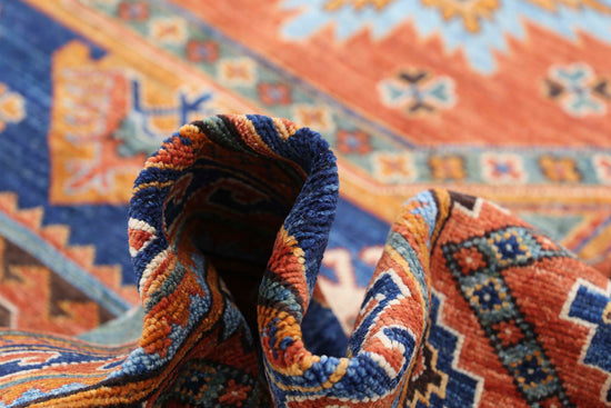 Tribal Hand Knotted Humna Humna Wool Rug of Size 8'5'' X 10'1'' in Rust and Rust Colors - Made in Afghanistan